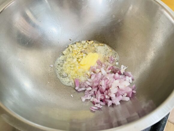 fry onion and garlic