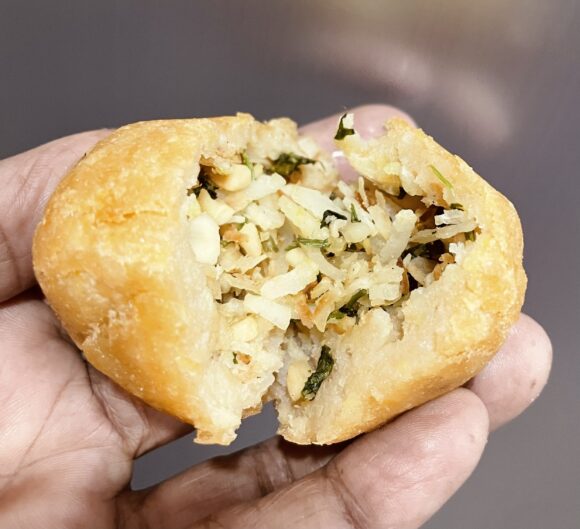 “Stuffed Rajgira Aata Kachori (Stuffed Amranth Flour Kachori)” 