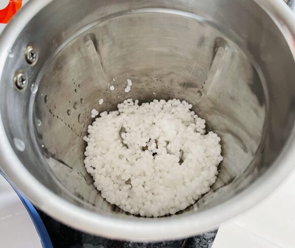 Drain water, blend sabudana along with little quantity of water until fine paste, 