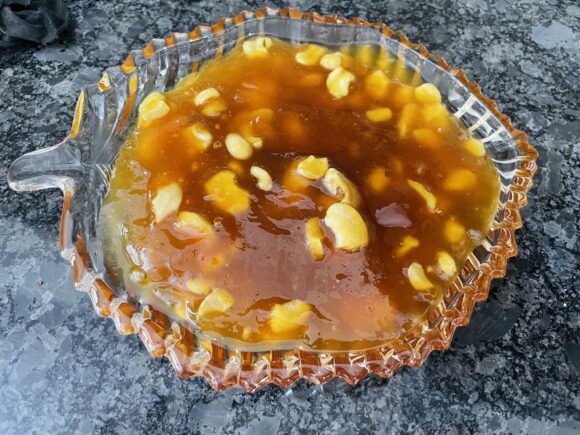 Sabudana Halwa (Tapioca Pearl Dessert)” is ready to be served