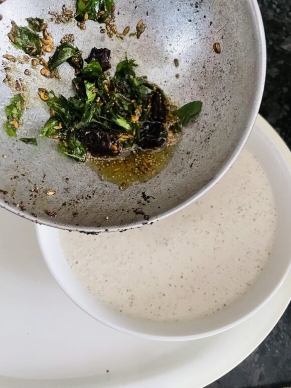 Add this prepared seasoning into the prepared chutney