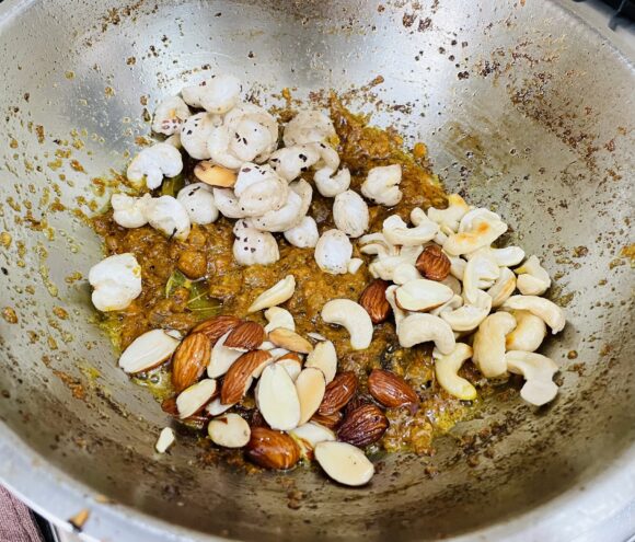 Add fried nuts