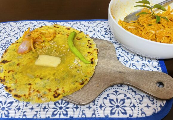 served with Kairi Chi Koshimbir and Butter